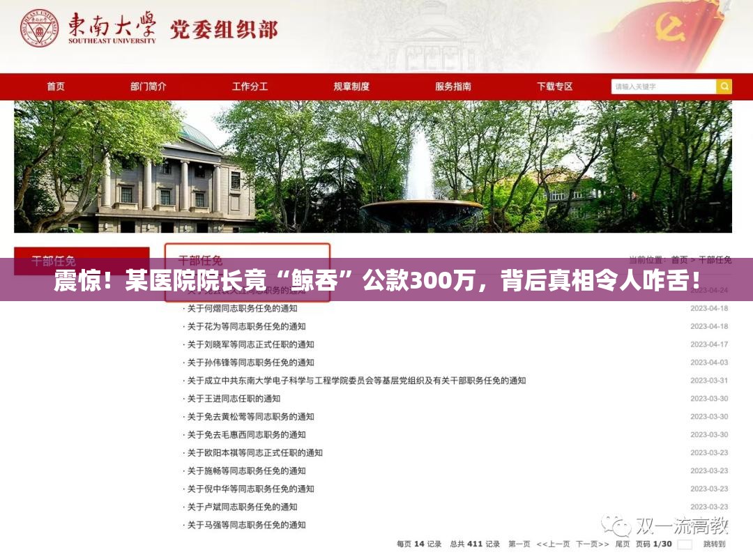 震惊！某医院院长竟“鲸吞”公款300万，背后真相令人咋舌！